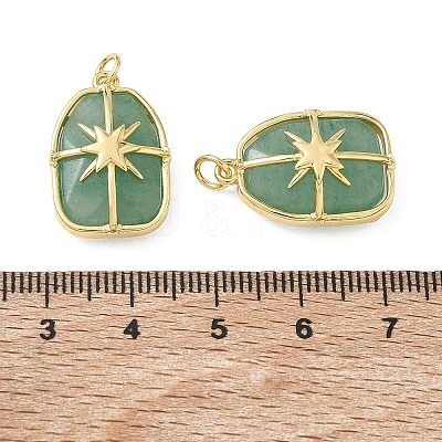Brass & Natural Green Aventurine Pendants GG-CBAD360-19G-04-1
