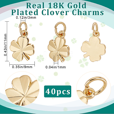 40Pcs Brass Charms KK-BBC0008-55-1