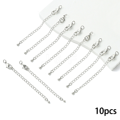 10Pcs Long-Lasting Plated Brass Chain Extender KK-YW0003-82P-1