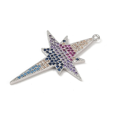 Brass Micro Pave Cubic Zirconia Pendants KK-M322-45P-1
