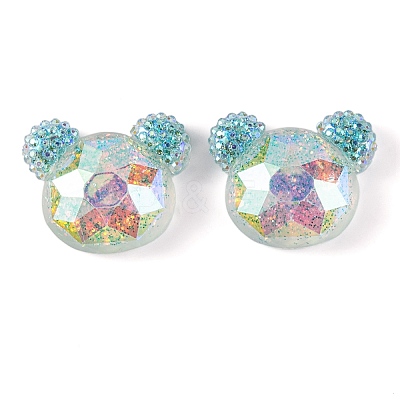 Transparent Epoxy Resin Bear Head Decoden Cabochons CRES-M034-03C-1
