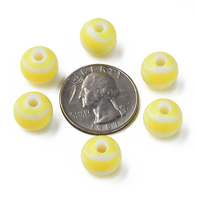 Opaque Striped Acrylic Beads MACR-S373-27A-06-1