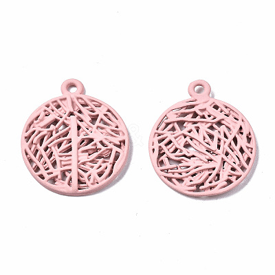 Spray Painted Alloy Pendants PALLOY-Q434-010D-NR-1