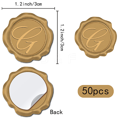 Adhesive Wax Seal Stickers DIY-CP0009-12F-1