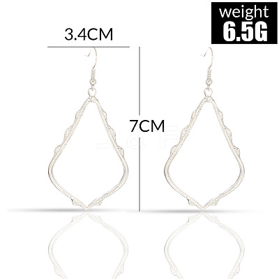 Hollow Teardrop Alloy Dangle Earrings FS-WG02393-01-1