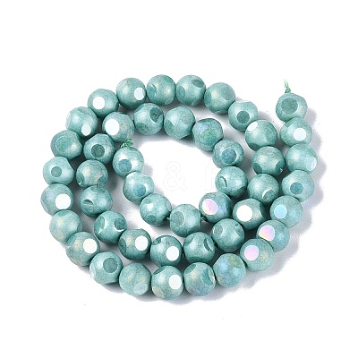 Ombre Effect Dyed Electroplate Opaque Glass Beads Strands EGLA-Q130-01A-08-1