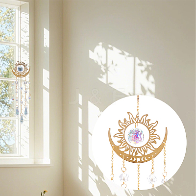 1Pc Glass Cone Hanging Suncatchers HJEW-AR0001-17-1