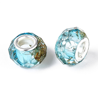 Transparent Resin Rondelle European Beads RESI-N044-01J-1