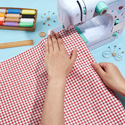 Tartan Cotton Fabric DIY-WH0671-412B-1