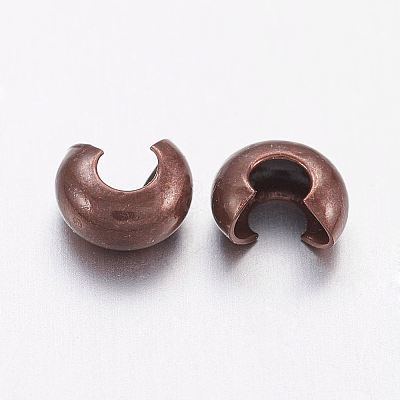 Brass Crimp Beads Covers X-KK-H289-NFR-NF-1