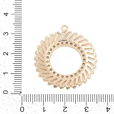Brass Micro Pave Cubic Zirconia with Glass Pendants KK-Q026-19G-1