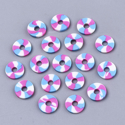 Handmade Polymer Clay Beads Strands CLAY-R091-8mm-01-1