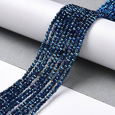Electroplate Glass Beads Strands GLAA-H021-01A-FP03-1