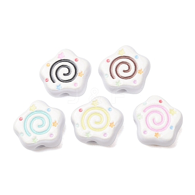 Printed Opaque Acrylic Beads AC-CBA46F7-04-1