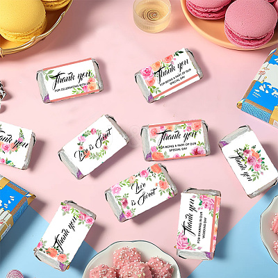 Leaf Paper Self Adhesive Mini Candy Bar Wrappers DIY-WH0604-004-1