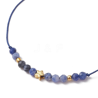 Natural Round Sodalite Beads Braided Bead Bracelets for Women BJEW-JB11655-12-1
