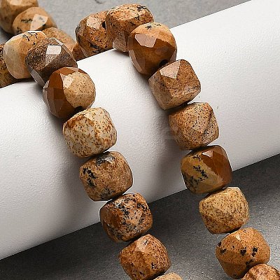 Natural Picture Jasper Beads Strands G-H078-C14-01-1