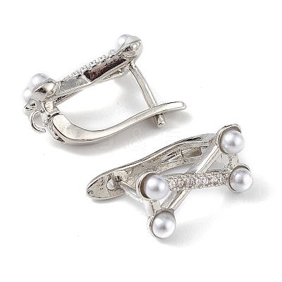 Brass Criss Cross Hoop Earring Findings ZIRC-L097-056P-1