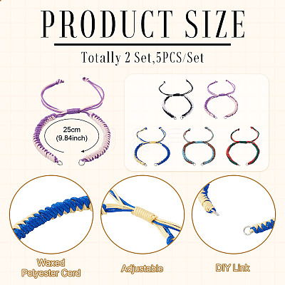 5Pcs Nylon Thread Bracelets Making AJEW-TAC00109-1