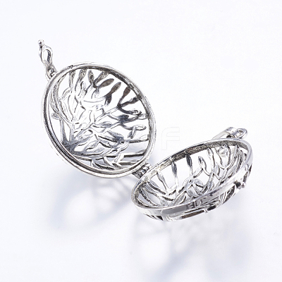 Hollow Alloy Cage Ball Pendants Making X-TIBEP-L003-21AS-1