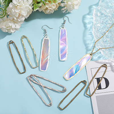 24Pcs 4 Colors Alloy Open Back Bezel Big Pendants FIND-CA0008-86-1