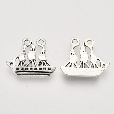 Tibetan Style Alloy Pendants TIBEP-T009-12AS-RS-1