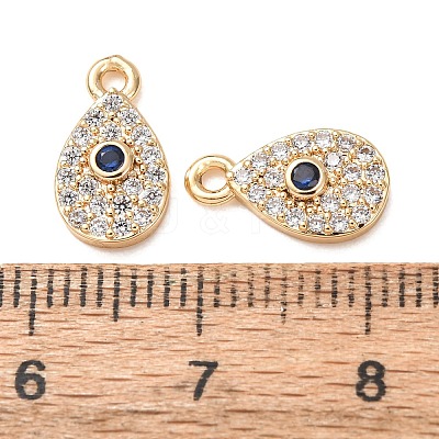 Brass Micro Pave Cubic Zirconia Charms CU-K002-01C-02-1