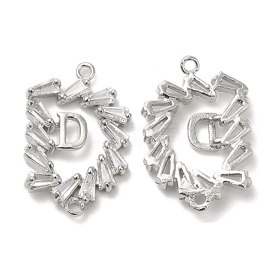 Brass Connector Charms with Crystal Glass Rhinestone KK-B074-11G-1