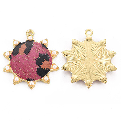 Rack Plating Printed Alloy Pendants LS-ENAM-Q445-010D-NR-1