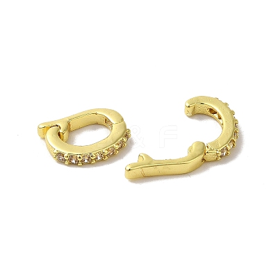 Brass Micro Pave Cubic Zirconia Fold Over Clasps KK-H487-10G-1