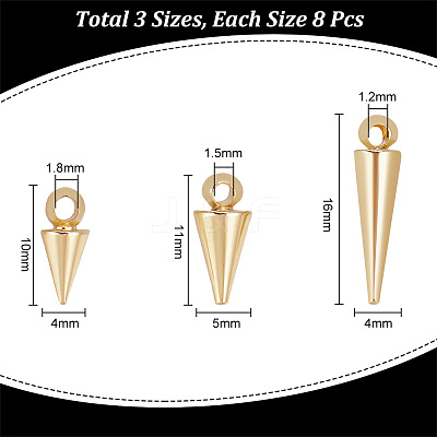 24Pcs 3 Style Brass Charms KK-UN0001-43-1