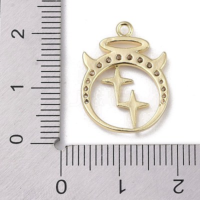 Brass Micro Pave Clear Cubic Zirconia Pendants FIND-B077-02G-02-1