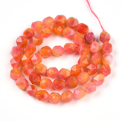 Dyed Natural White Jade Beads Strands X-G-T139-8mm-45V-1