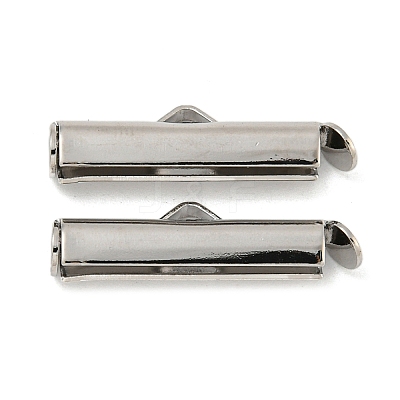 Brass Slide On End Clasp Tubes KK-N254-119P-03-1