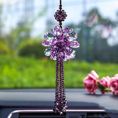 Glass Flower Pendant Decorations PW-WG637EB-04-1