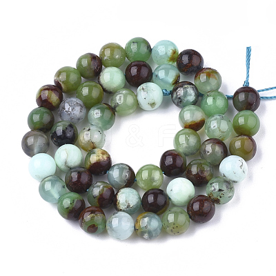 Natural Chrysoprase Beads Strands G-S333-8mm-016-1