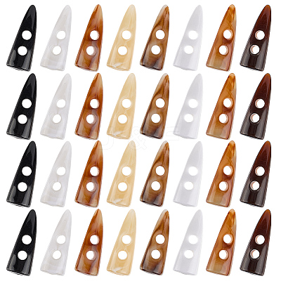 36Pcs 9 Colors Acrylic Buttons BUTT-DR0001-03-1