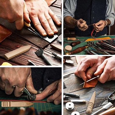 3Pcs Wood Leather Edge Burnisher Sets TOOL-WH20127-01-1