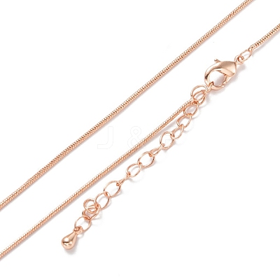 Brass Snake Chain Necklaces NJEW-K123-07RG-1