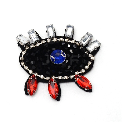 Eye Glass Beaded Patches DIY-WH0301-08-1
