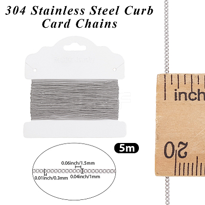 20M Tarnish Resistant 304 Stainless Steel Curb Chains CHS-BBC0001-15-1