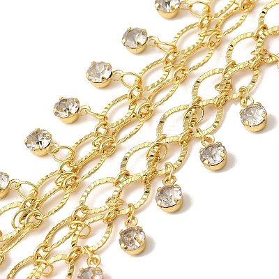 2-Row Brass Textured Oval Link Chains CHC-L053-01G-02-1