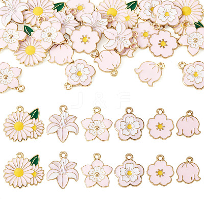 30Pcs 6 Styles Alloy and Enamel Pendants ENAM-TADJ0001-04A-1