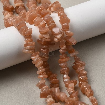 Natural Sunstone Chip Bead Strands G-M205-67-1