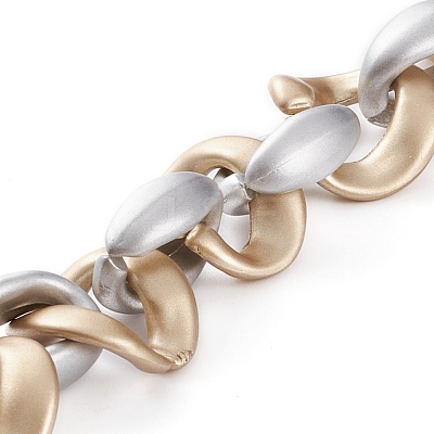 Handmade Spray Painted CCB Plastic Link Chains AJEW-JB00872-02-1