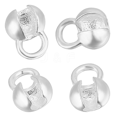 6Pcs 925 Sterling Silver Bead Tips Knot Covers STER-BBC0002-24-1