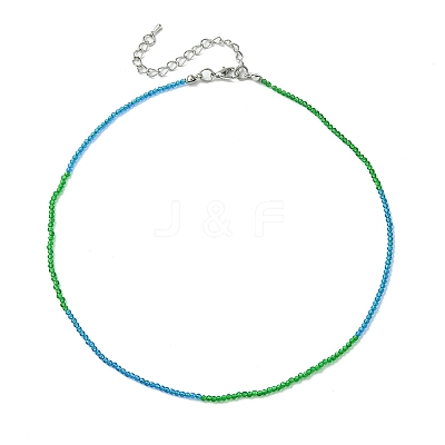 Faceted Rondelle Glass Beaded Necklace for Women NJEW-M208-02B-1