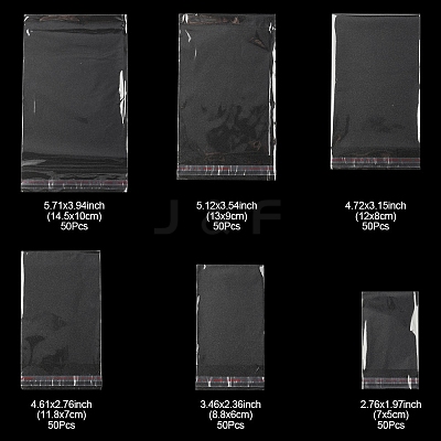 300Pcs 6 Styles OPP Cellophane Top Self-adhesive Bags OPC-FS0001-04-1