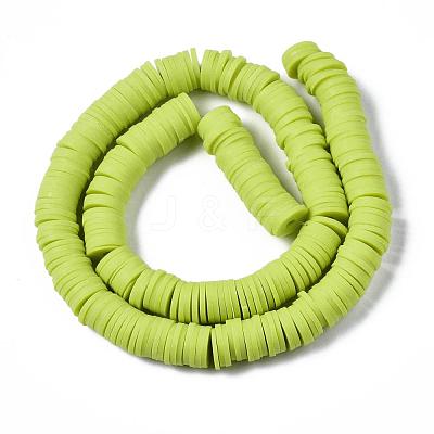 Flat Round Handmade Polymer Clay Beads CLAY-R067-10mm-10-1
