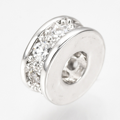 Brass Micro Pave Cubic Zirconia Beads ZIRC-Q013-137P-1